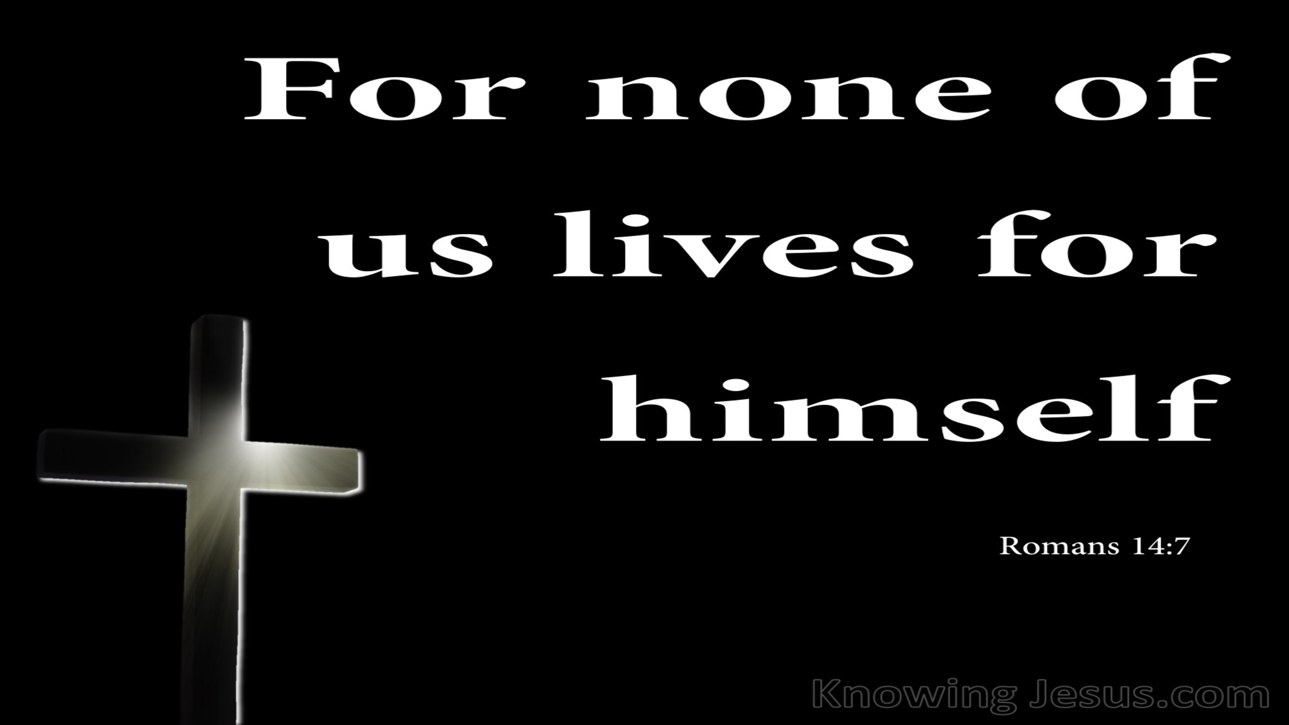 Romans 14:7 For None Of Us Lives For Himself (black)